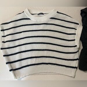SHEIN Black and White Striped Blouse
